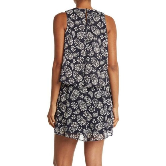 Tommy Hilfiger Sleeveless Chiffon Paisley Midi Dress / NavyxWhite / US 8 Womens - Picture 2 of 12